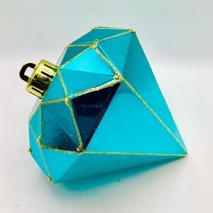 Makers Market Teal Blue and Gold Crystal Ornament